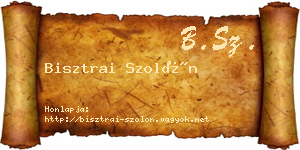 Bisztrai Szolón névjegykártya